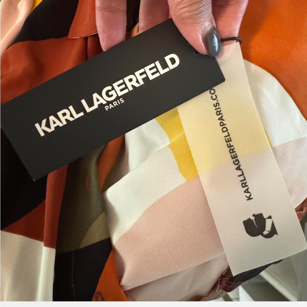 Karl Lagerfeld Multicolor Colorblock Midi Dress - Picture 8 of 8
